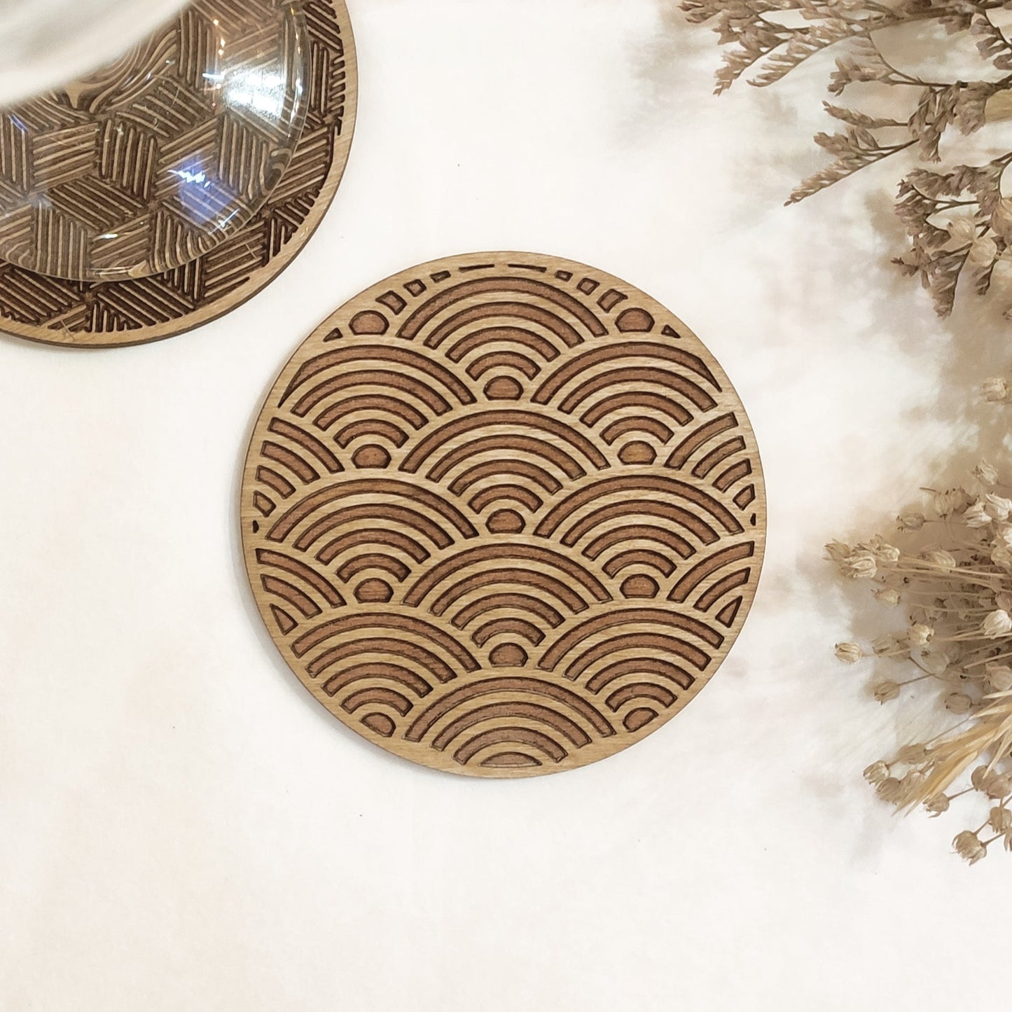 Set of 4 Geometric Wooden Coasters -3