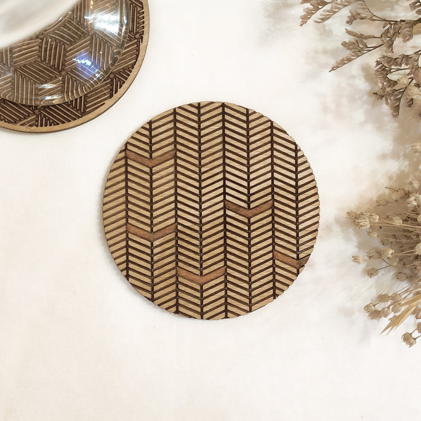 Set of 4 Geometric Wooden Coasters -4