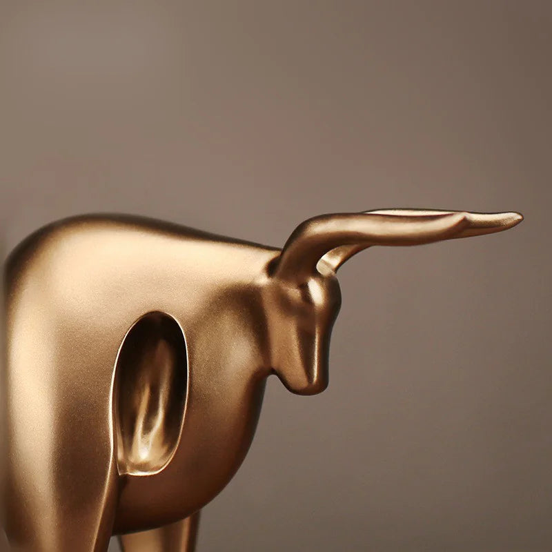 Abstract Wealth Bull Figurine