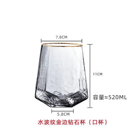 Wholesale Nordic Vintage Hammered Glass Wine Goblet