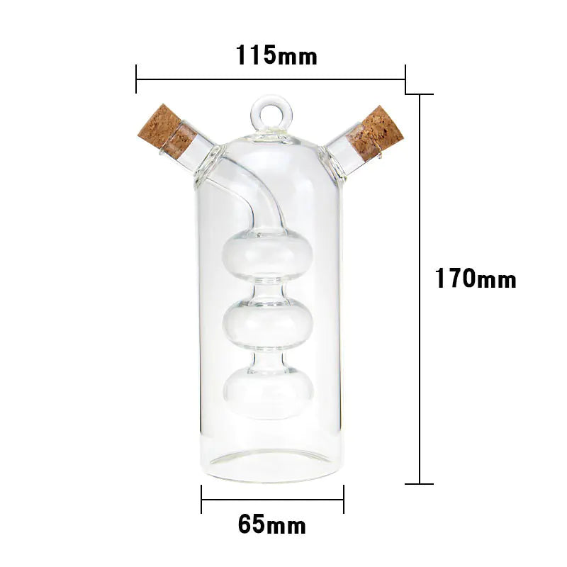 High-Temperature Glass Tea Set with Oil and Vinegar Dispenser