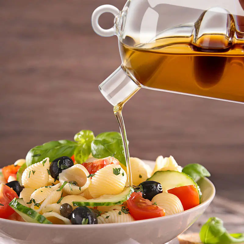 High-Temperature Glass Tea Set with Oil and Vinegar Dispenser