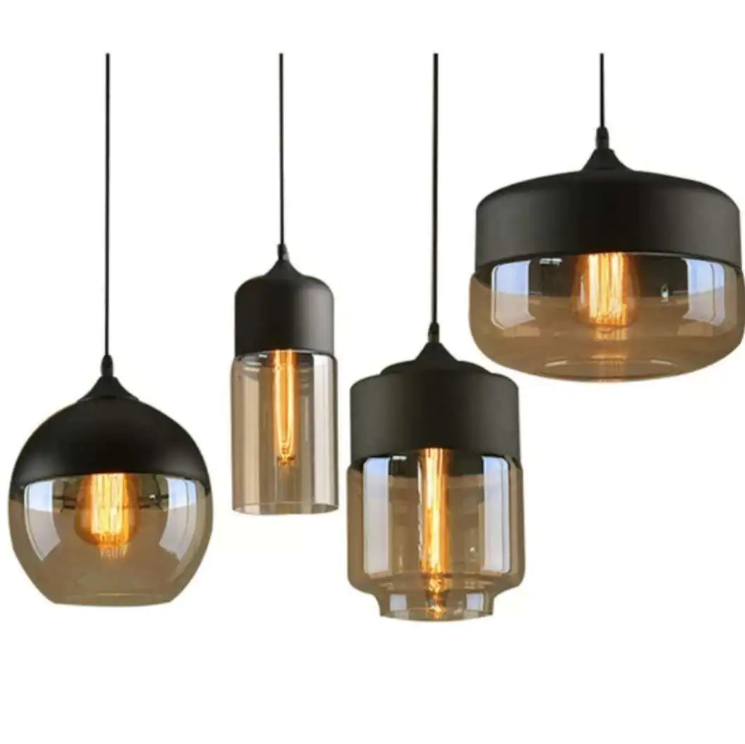 Nordic Industrial Style Glass Pendant LED Light Fixture