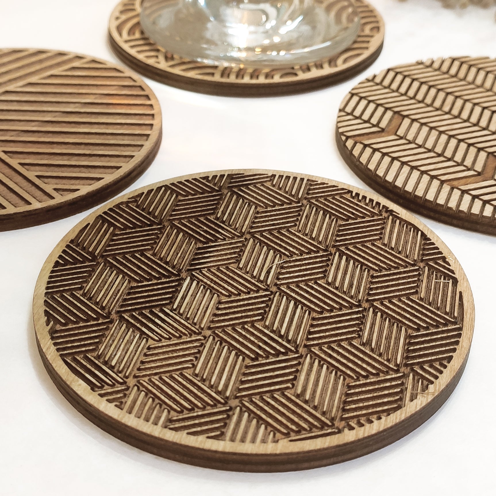 Set of 4 Geometric Wooden Coasters -2