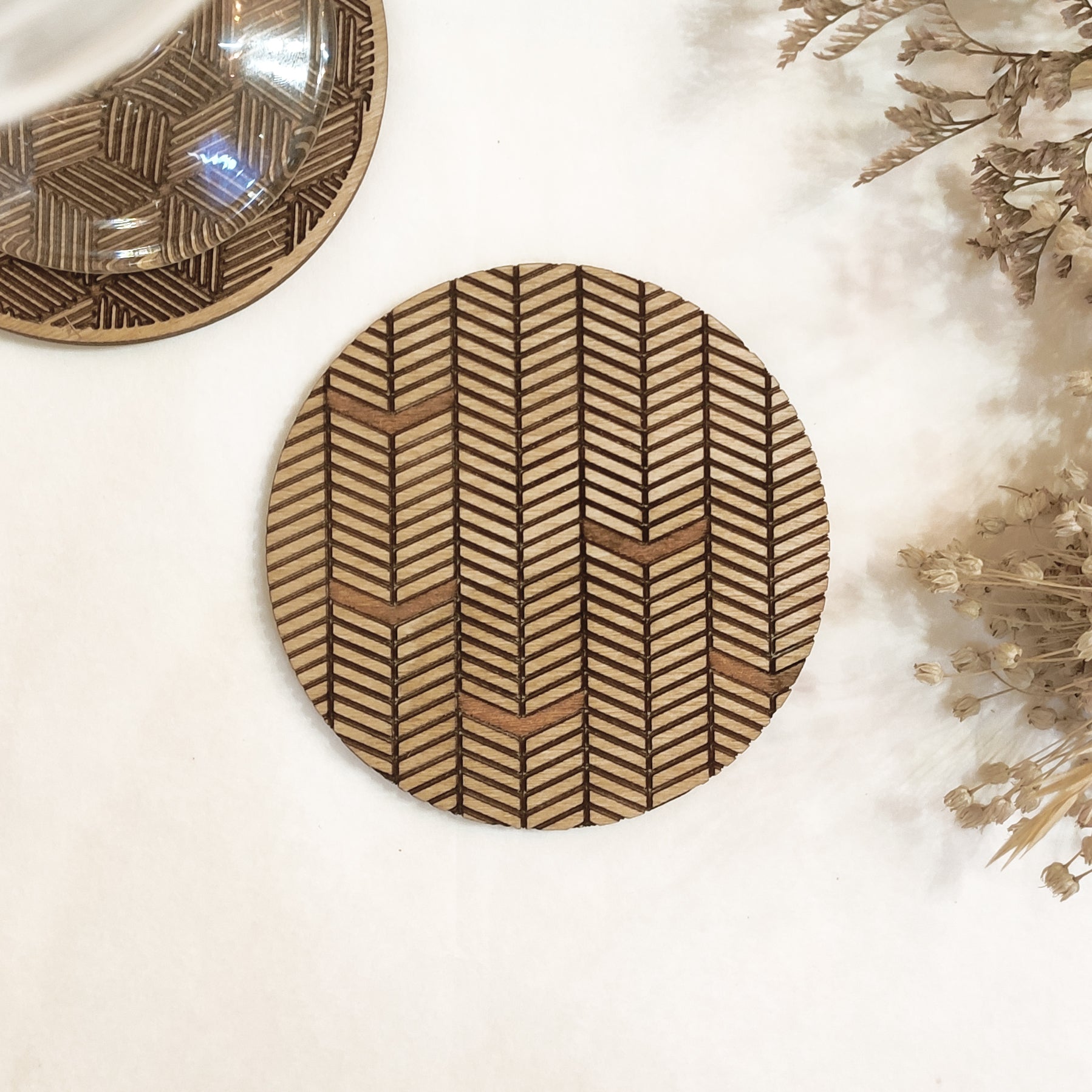 Set of 4 Geometric Wooden Coasters -4