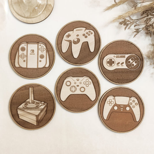 Set of 6 Videogame Wooden Coasters-0