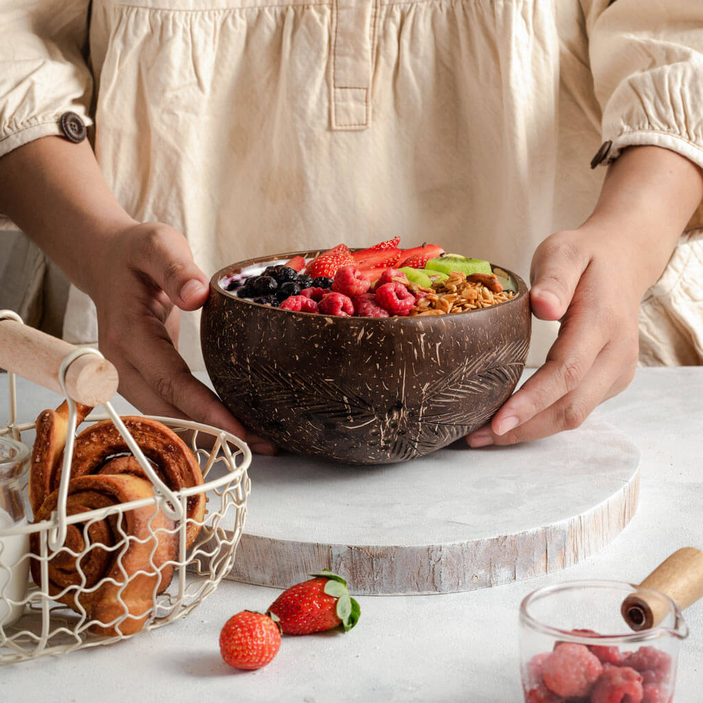 Novqia™ Coconut Bowl Set (2 Bowls + 2 Spoons)-5