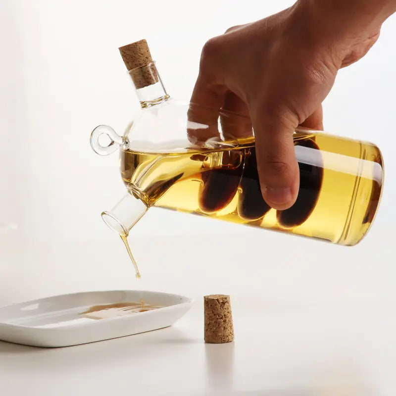 High-Temperature Glass Tea Set with Oil and Vinegar Dispenser