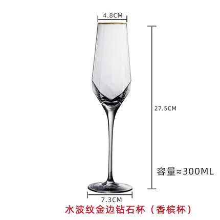 Wholesale Nordic Vintage Hammered Glass Wine Goblet
