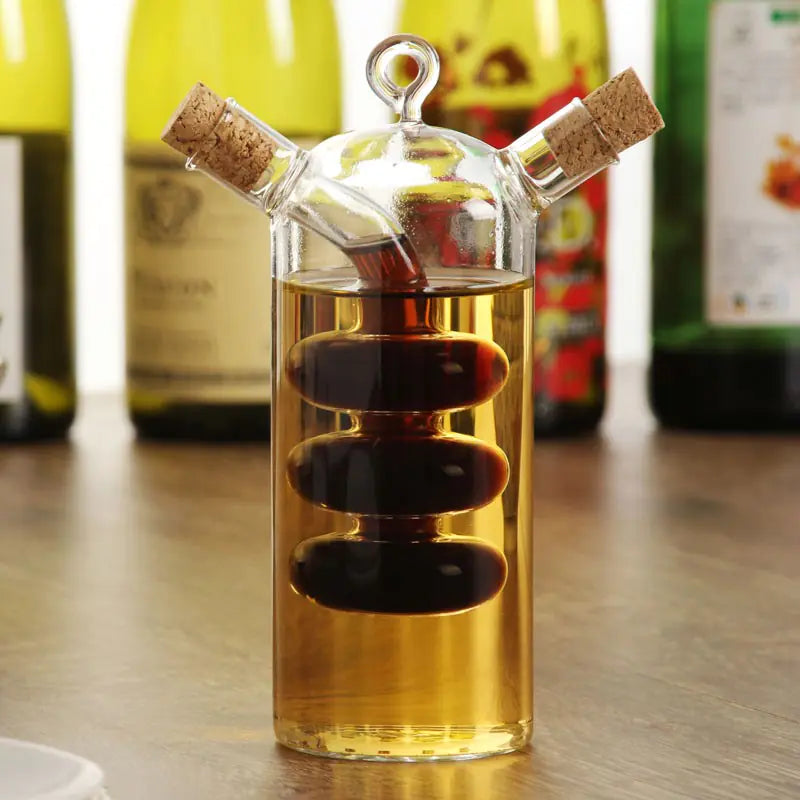 High-Temperature Glass Tea Set with Oil and Vinegar Dispenser
