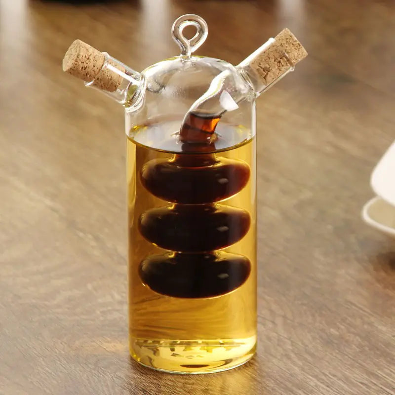 High-Temperature Glass Tea Set with Oil and Vinegar Dispenser