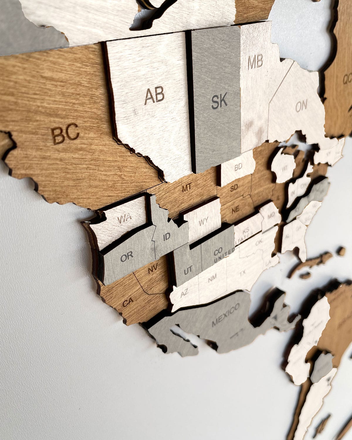 Wooden 3D Wall Map | CREME-2