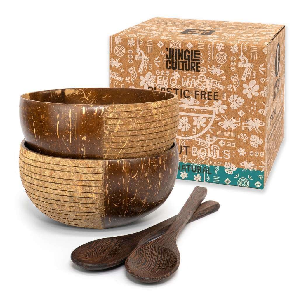 Novqia™ Coconut Bowl Set (2 Bowls + 2 Spoons)-3