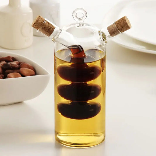 High-Temperature Glass Tea Set with Oil and Vinegar Dispenser