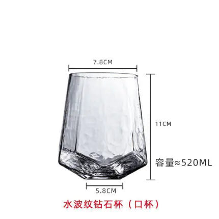 Wholesale Nordic Vintage Hammered Glass Wine Goblet