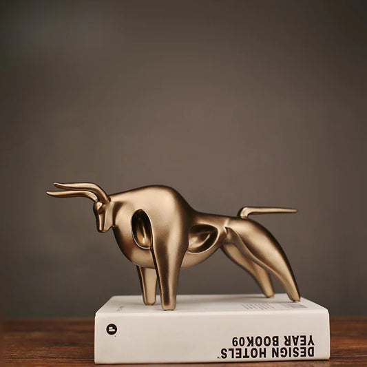 Abstract Wealth Bull Figurine