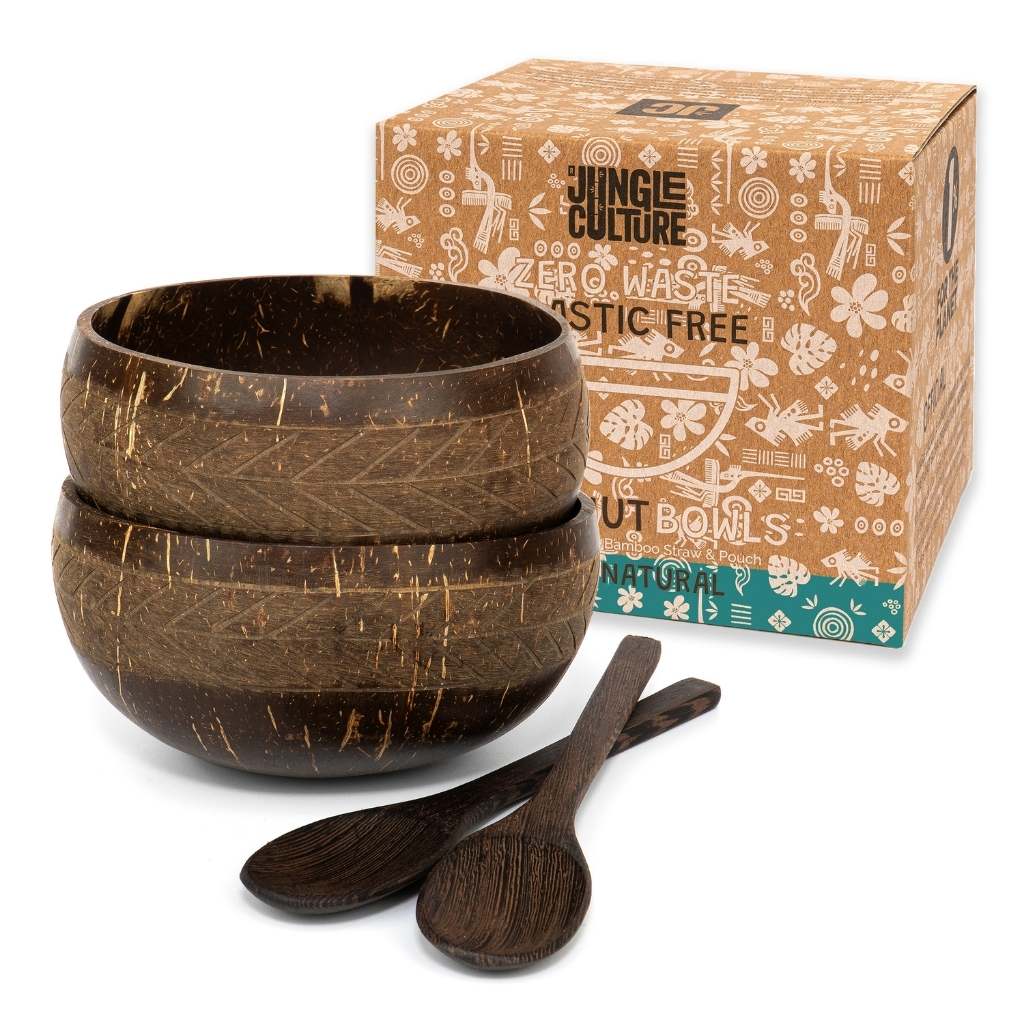 Novqia™ Coconut Bowl Set (2 Bowls + 2 Spoons)-1