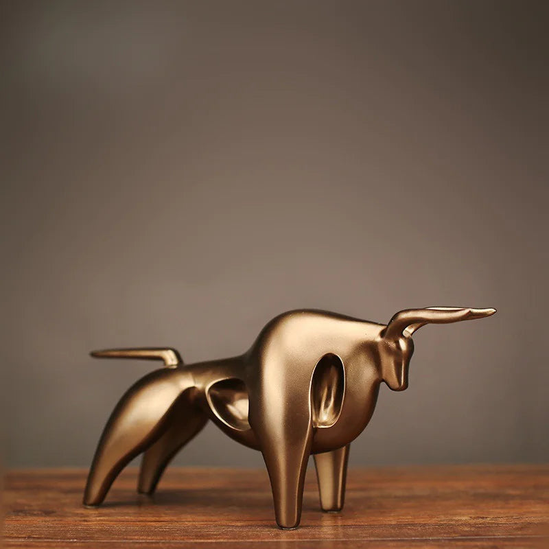 Abstract Wealth Bull Figurine