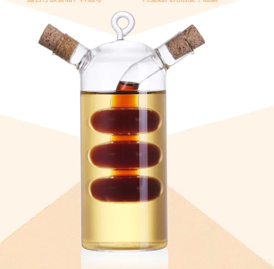 High-Temperature Glass Tea Set with Oil and Vinegar Dispenser
